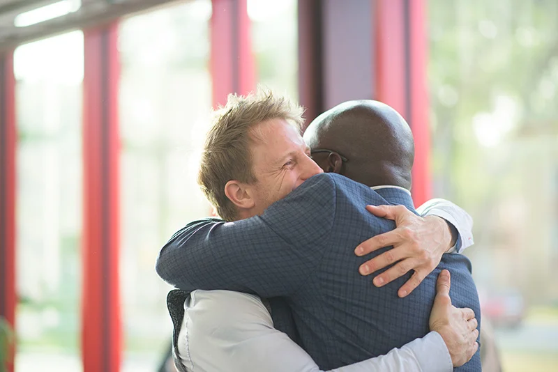 Two People Hug