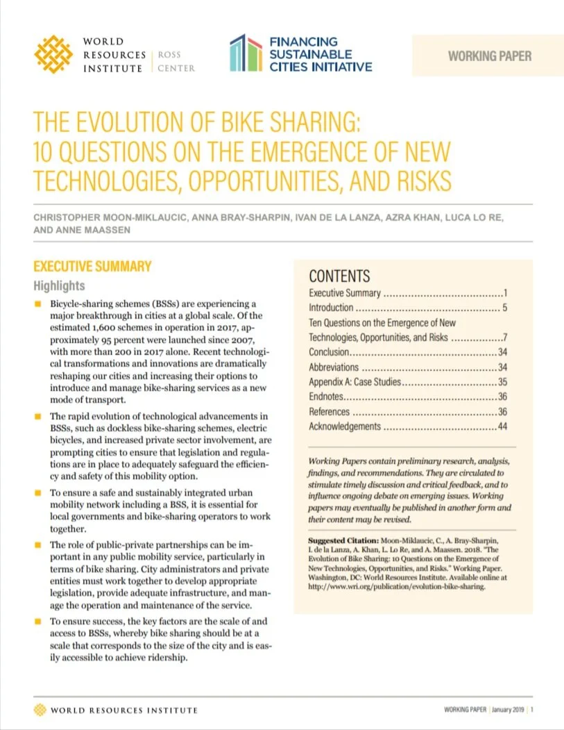 The Evolution of Bikesharing: 10 Questions on the Emergence of New Technologies, Opportunities and Risks 
