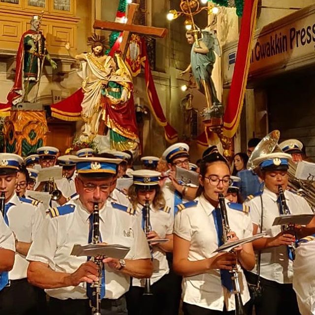 Yesterday, La Vittoria Band Club played for the Feast of the St. Helen in #Birkirkara. 🥁🎷🎺 #LVBC