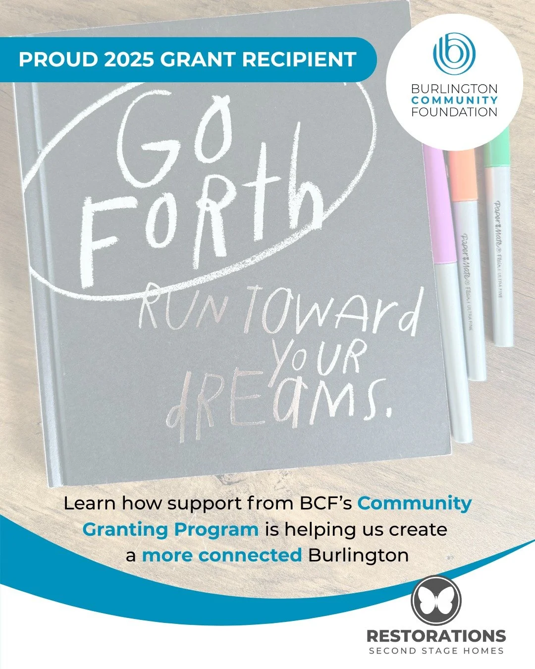 📣 We&rsquo;re excited to share that Restorations Second Stage Homes is one of 35 organizations to receive a grant from the @burlingtonfoundation  as part of its annual Community Granting Program.

This $7,500 grant will help us staff our residential