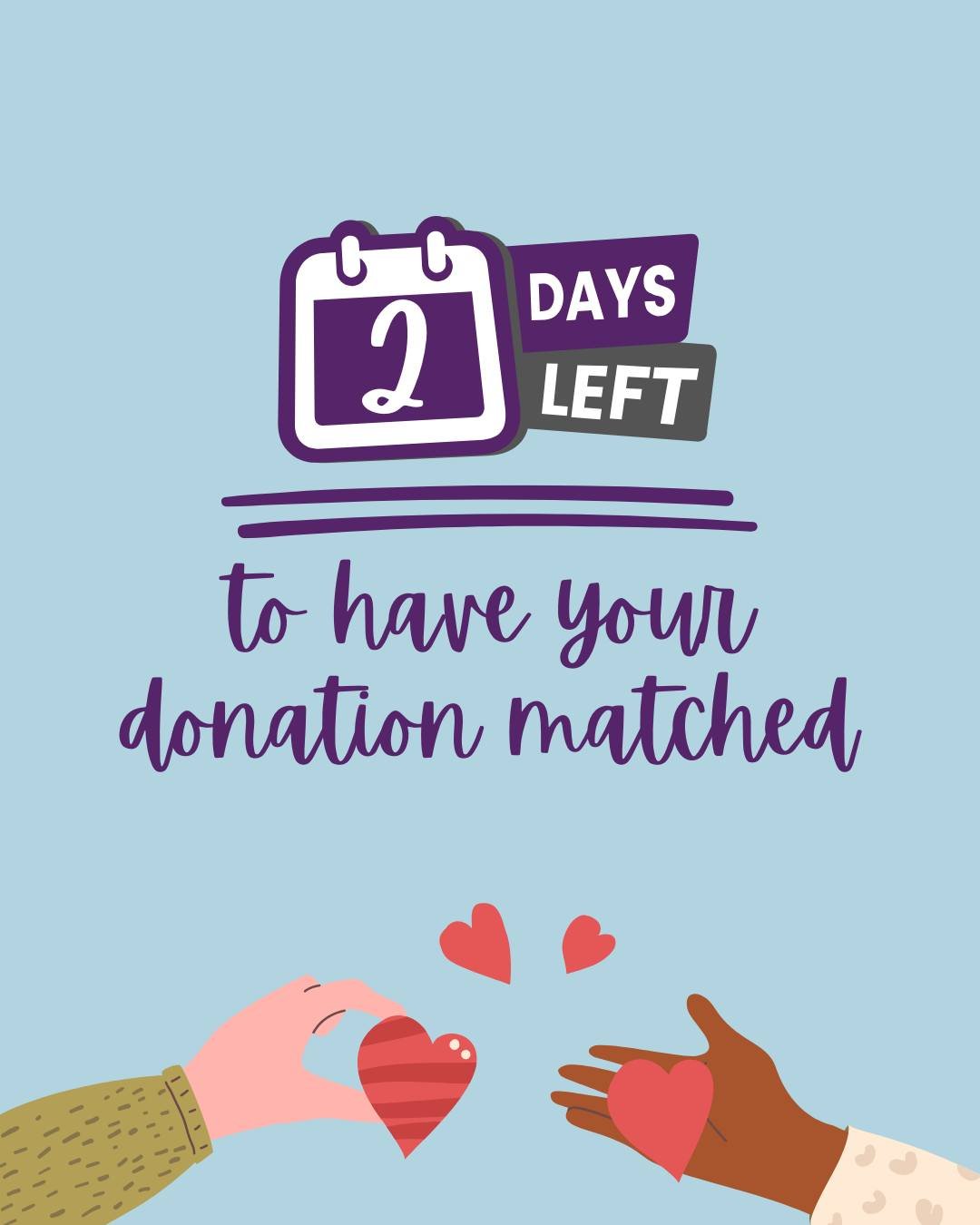 ⏳ Just 2 days left! ⏳

Your gift will still be doubled through our $30,000 year-end match.

That means twice the safety, twice the hope, twice the impact for survivors at Nancy&rsquo;s House.

Don&rsquo;t miss the chance to make your generosity go fu