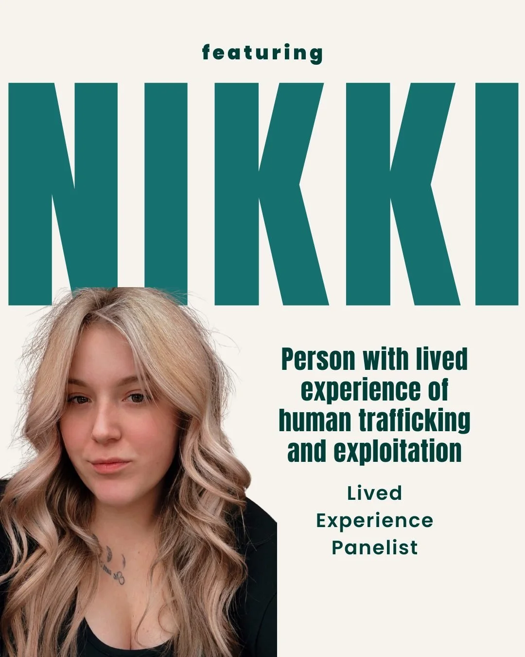 ✨ Introducing the people you'll see at our upcoming Empowering Caregivers Conference &amp; Toolkit Launch next week!

Nikki Neale (she/her) is a person with lived experience of human trafficking and exploitation and will be a panelist on our Lived Ex