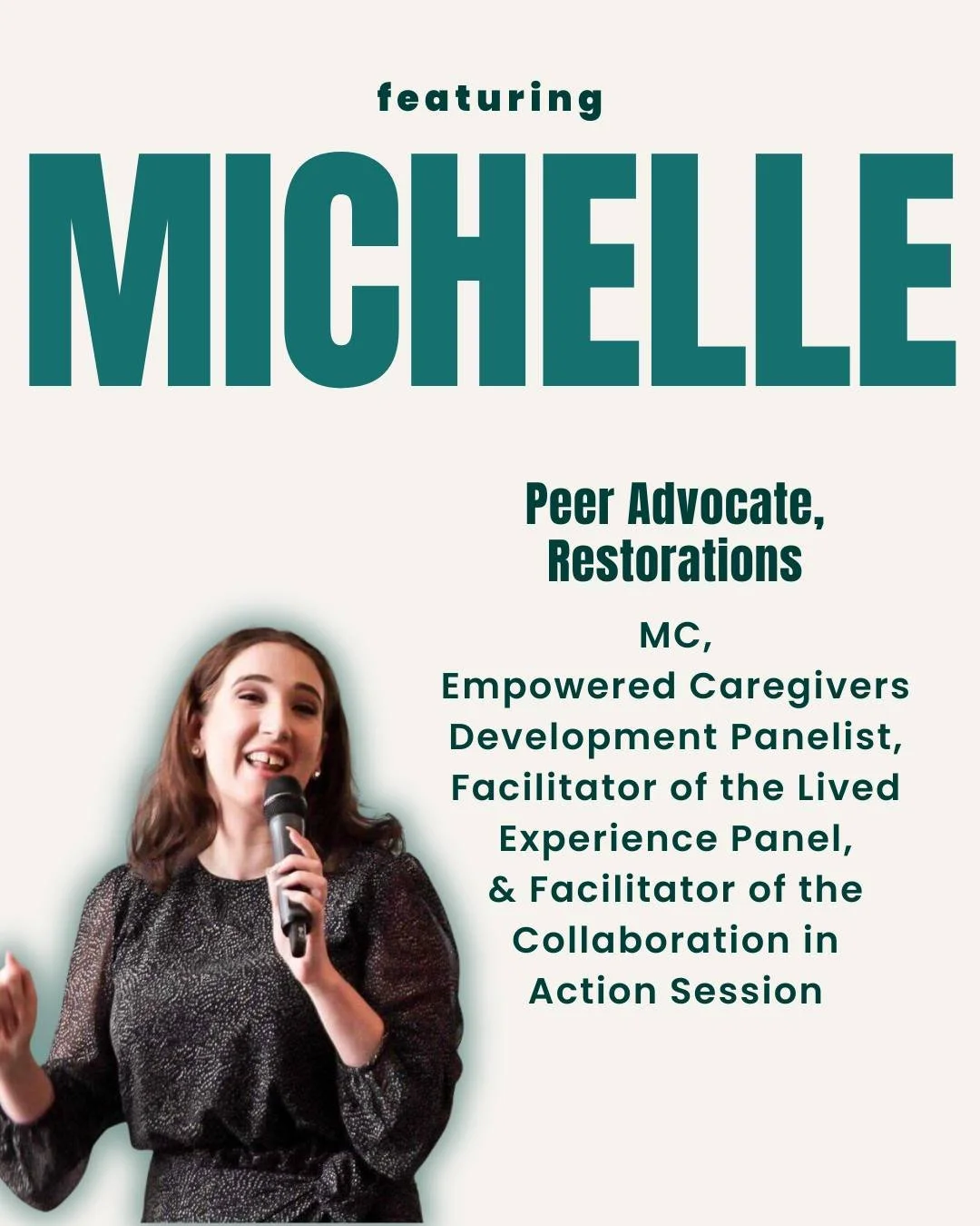 ✨ Introducing the people you'll see at our upcoming Empowering Caregivers Conference &amp; Toolkit Launch next week!

Michelle Furgiuele is a Peer Advocate with Restorations Second Stage Homes. You'll be seeing a lot of Michelle at the event! She is 