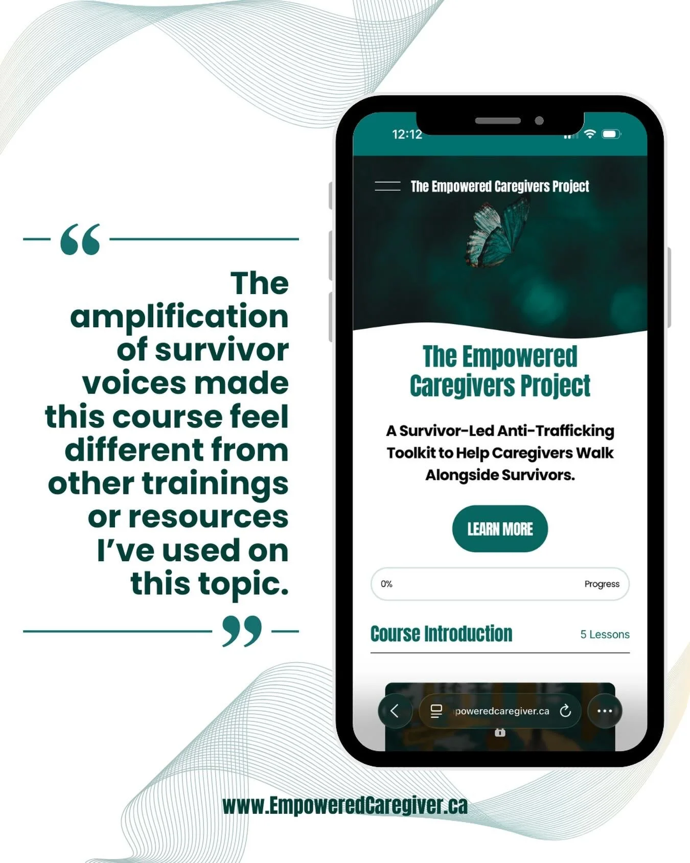 The Empowered Caregivers Project: a survivor-led, anti-human trafficking resource to help you provide care with confidence.

This free, online toolkit is for caregivers, professionals, and community members who care for and about survivors of traffic