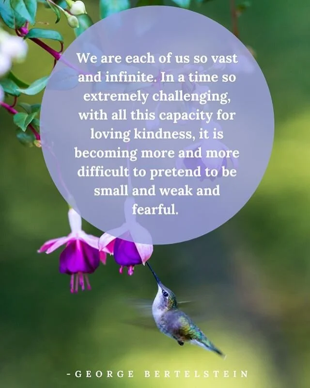We are each of us so vast and infinite. In a time so extremely challenging, with all this capacity for loving kindness, it is becoming more and more difficult to pretend to be small and weak and fearful. @george.bertelstein