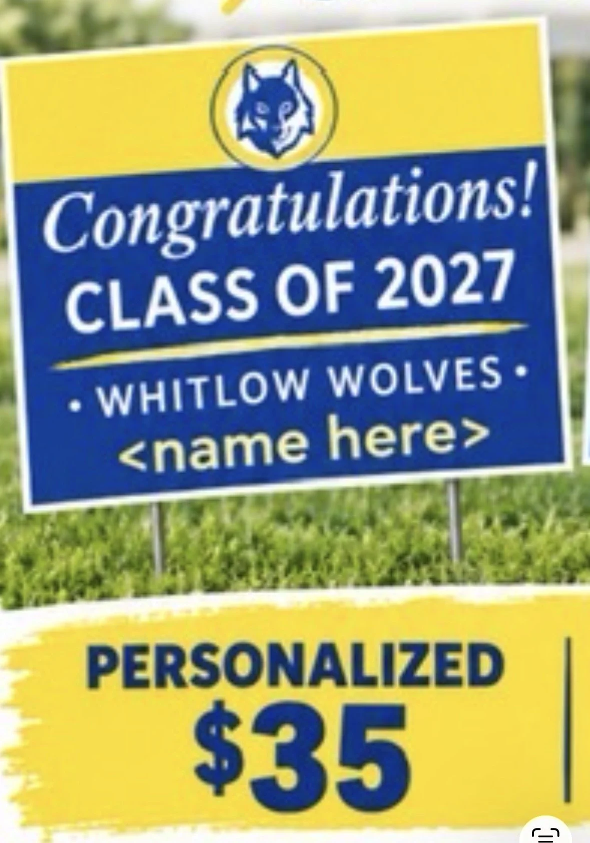 2027 Fifth Grade Yard Sign (Personalized)