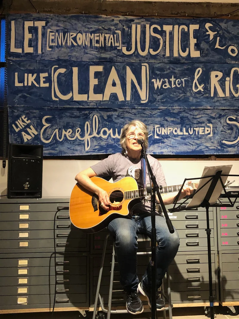 Singer/Activist Bev Grant at a Poor People's Campaign music event. Photo credit: Nora Almeida
