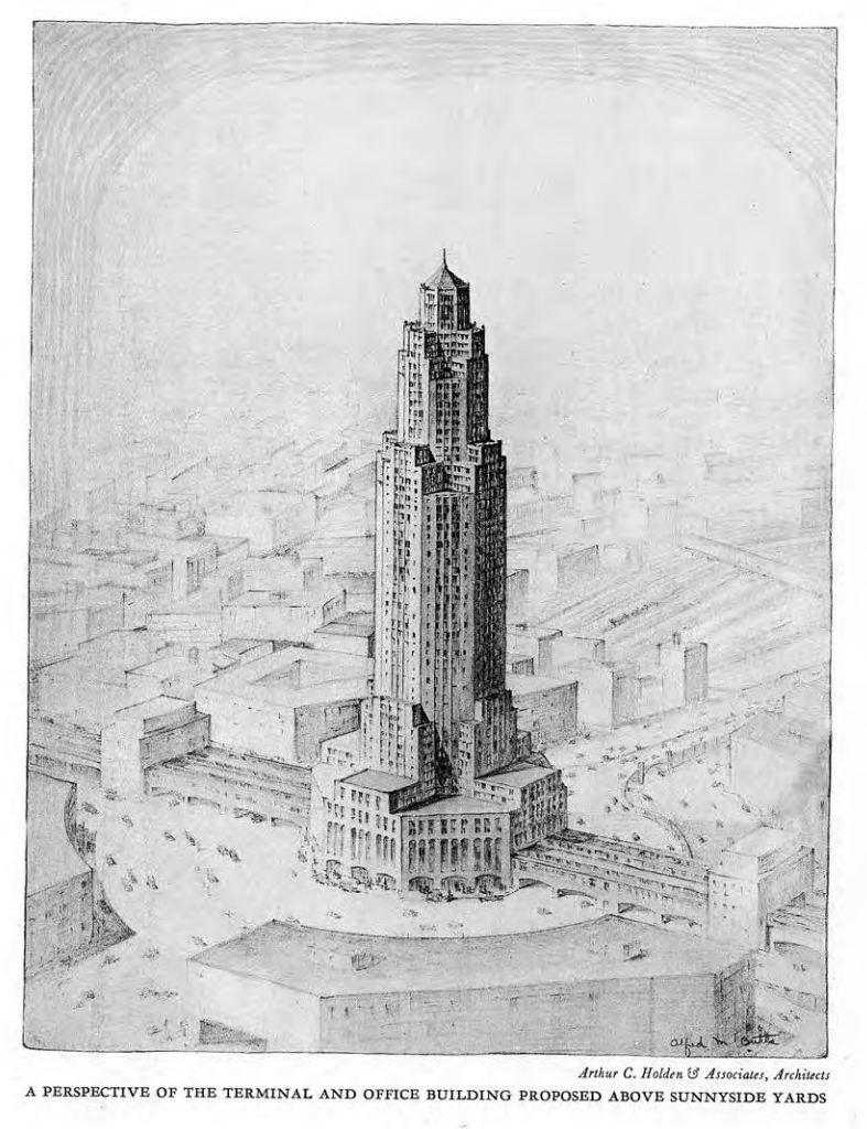 A 1929 plan for decking over Sunnyside Yards.