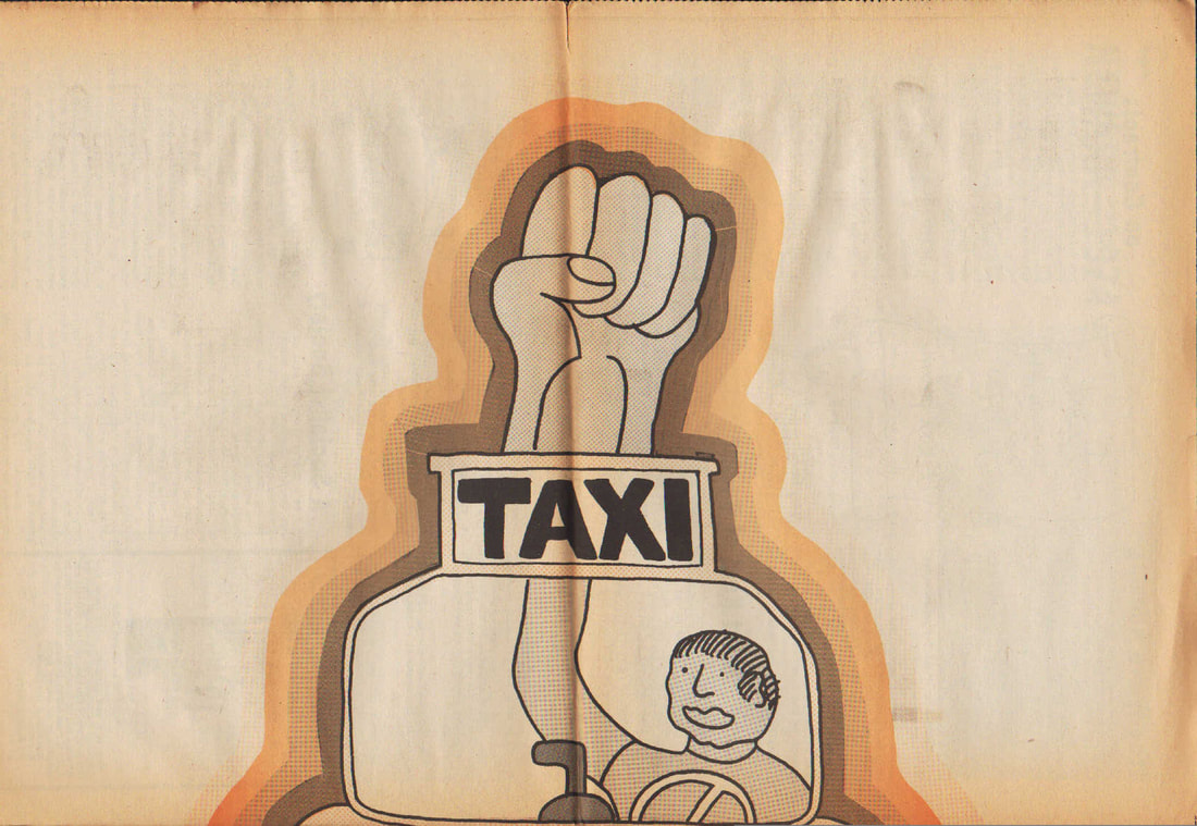 Worker Control Poster, Hot Seat 30, October 1974. Taxi Rank & File Coalition.