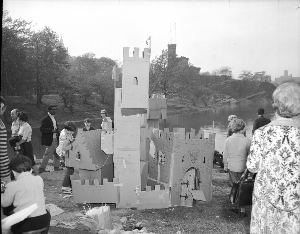  Build-Your-Own-Castle-and______*In It Day, October 23, 1966.For this more site-specific happening, the Parks Department provided participants with building materials like cardboard and encouraged them to create structures inspired by Belvedere Castl