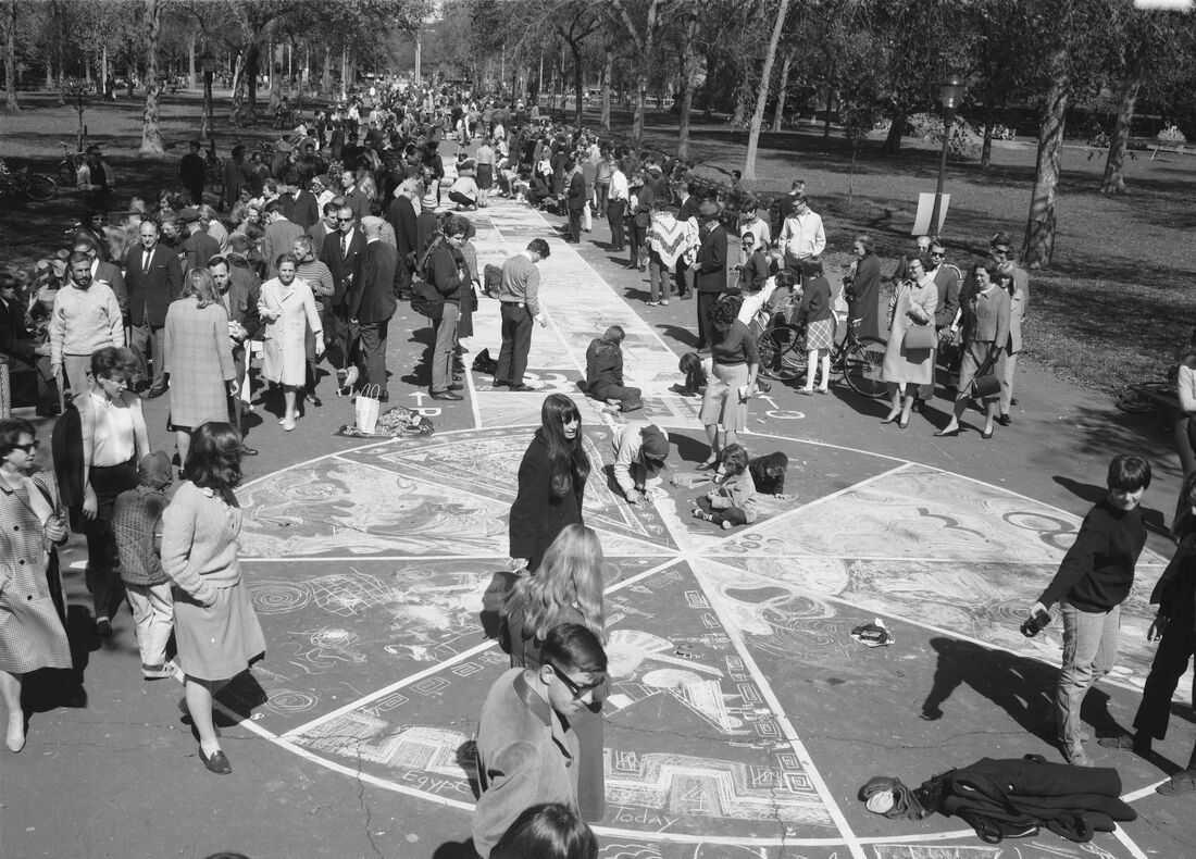  Chalk Carpet of Color Contest, October 2, 1966. Whereas the Parks Department had historically created art projects for young children, during the 1960s, many events were intended for teenagers or adults. Conceived for “sidewalk artists” fifteen-year