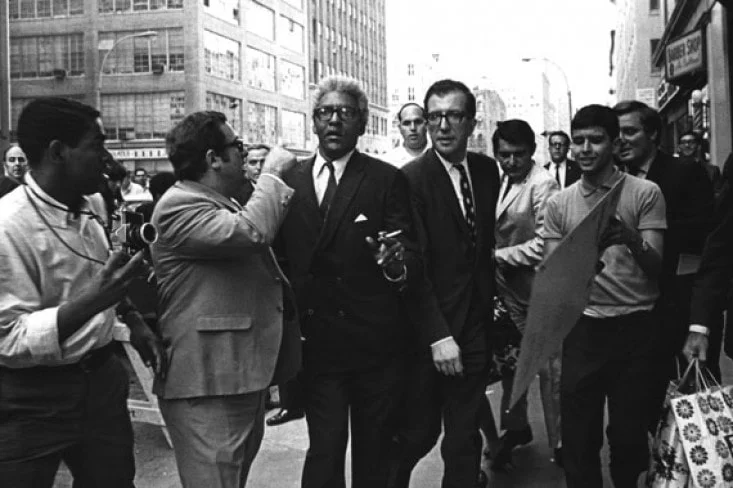 Bayard Rustin and Albert Shanker at City Hall Rally, September 1968. Sam Reiss, Photographer. UFT Photo Collection, Robert F. Wagner Labor Archives, New York University.