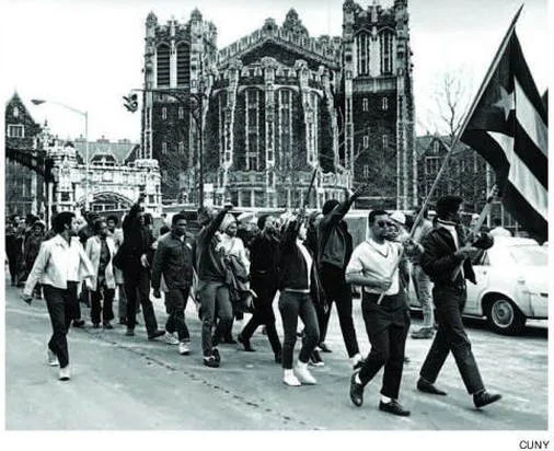 Black and Puerto Rican students protest for open admissions at City College of New York, 1969. Image courtesy of PSC-CUNY.