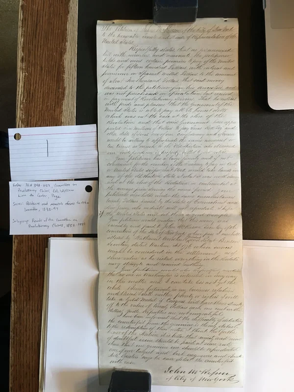 Petition to Congress of John McKesson Jr. Image courtesy of National Archives and Records Administration