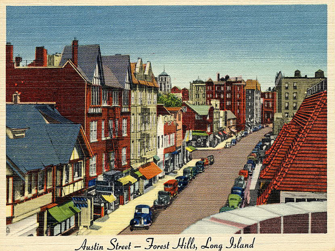 Austin Street postcard, 1940s.