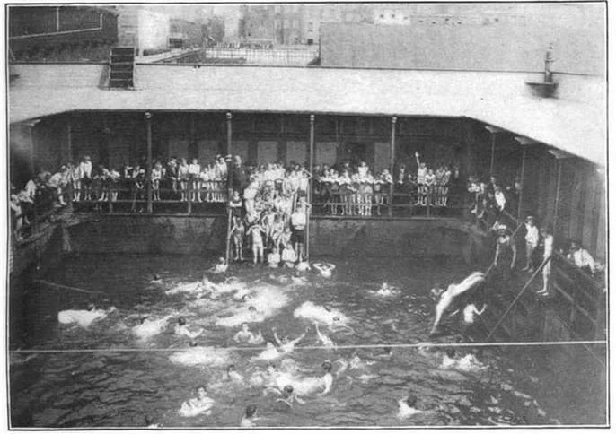 Municipal Floating Bath #2, Brooklyn. (Bureau of Labor Statistics, 1904)