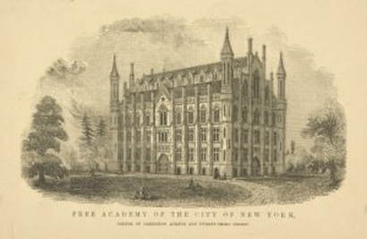The Miriam and Ira D. Wallach Division of Art, Print Collection, The New York Public Library. "Free Academy of the City of New York, corner of Lexington Avenue and Twenty-Third Street. Exterior view"