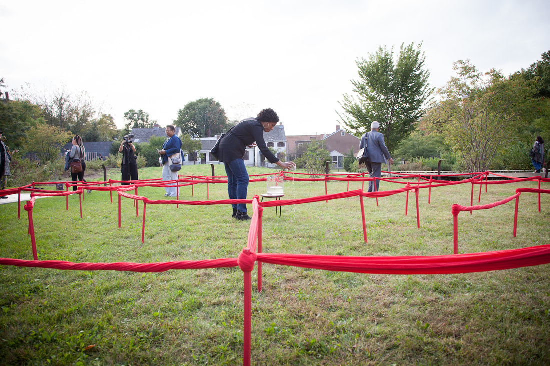 The Red Line Labyrinth at Weeksville Heritage Center, 2017.