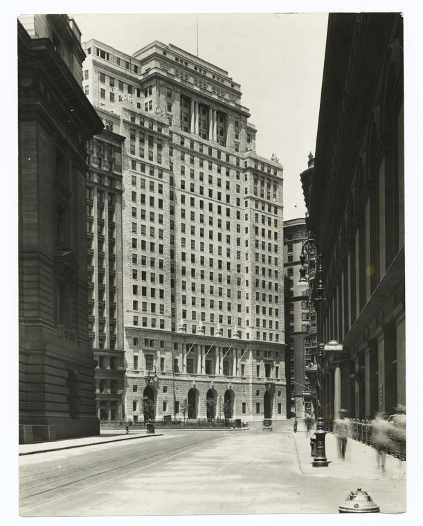 View of the Cunard Building from Whitehall Street. Photograph c. 1922. New York Public Library.