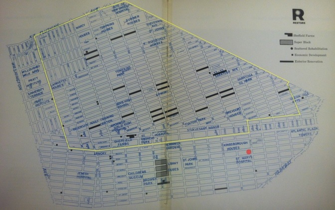 The neighborhood's boundaries according to the Bedford-Stuyvesant Restoration Corp.'s 1968 annual report.