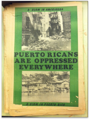 This image from Palante! visualizes the conceptualization of the links between Puerto Ricans on the island and mainland