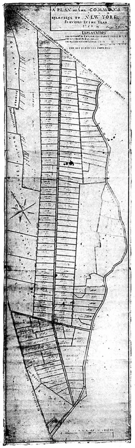 Casimir Goerck’s 1785 plan of the Commons in various combinations of width and length