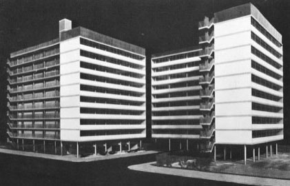 Howe and Lescaze, Housing, Chrystie-Forsyth Streets, Lower East Side, New York, 1931. Shelter (April 1932).