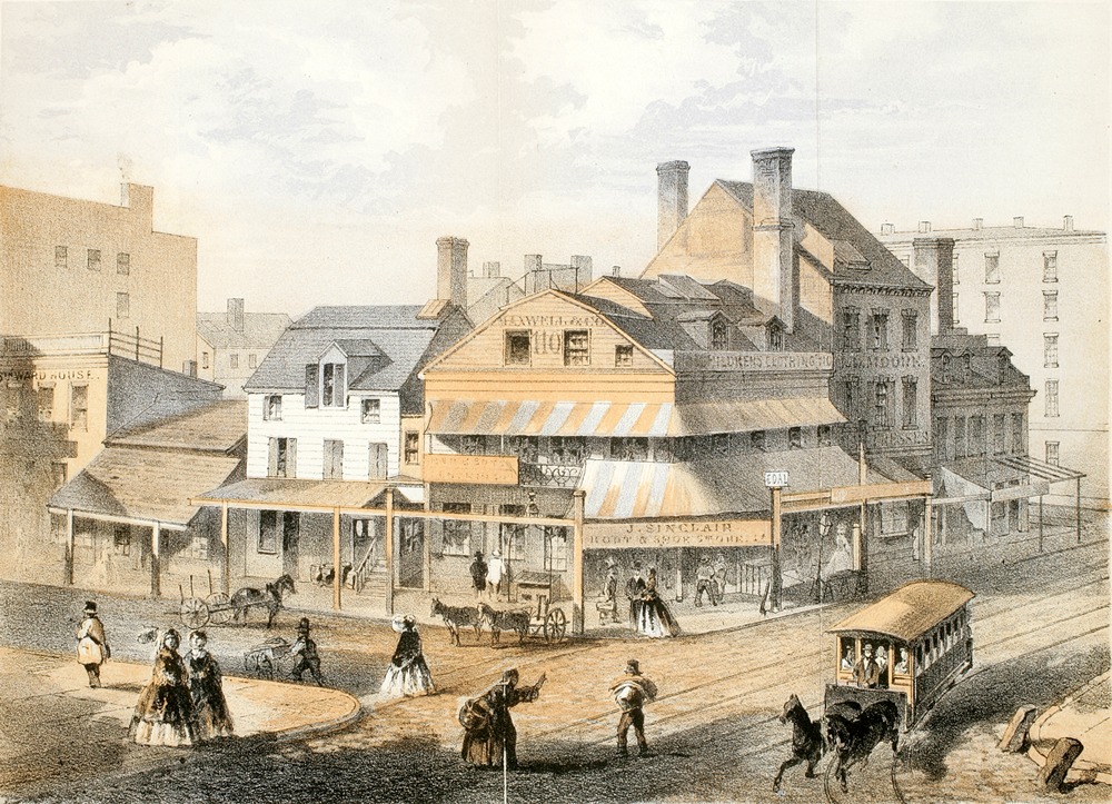 The corner of Pearl & Chatham St. Manual of the Corporation of the City of New York, 1861.