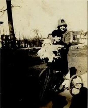 Annalou Christensen with her younger brother and sister in the Waldheim neighborhood where they grew up