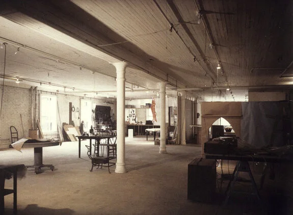 Studio area of Robert Watts’ loft at 80 Wooster Street, ca. 1967. Photo © Robert Watts Estate, courtesy of the Getty Trust.
