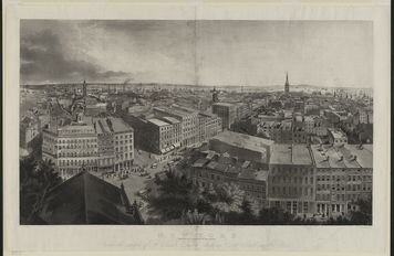 An image of NYC looking south from St. Paul steeple. Everything to the south was to be destroyed in the attack.