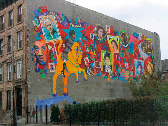 (c) Artmakers Inc., When Women Pursue Justice, 2005, Bedford-Stuyvesant, Brooklyn, photo (c) Jane Weissman.