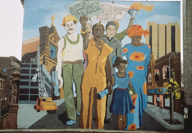 Heriverto "Eddie" Alicea, Building the Community, 1980, Harlem, Manhattan, (c) CITYarts, Inc., photo (c) Heriverto "Eddie" Alicea.