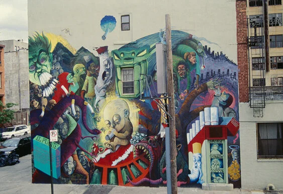 Joe Matunis, Ashes to Ashes, 2000, Williamsburg, Brooklyn, (c) Los Muralistas de El Puente, photo (c) Joe Matunis.