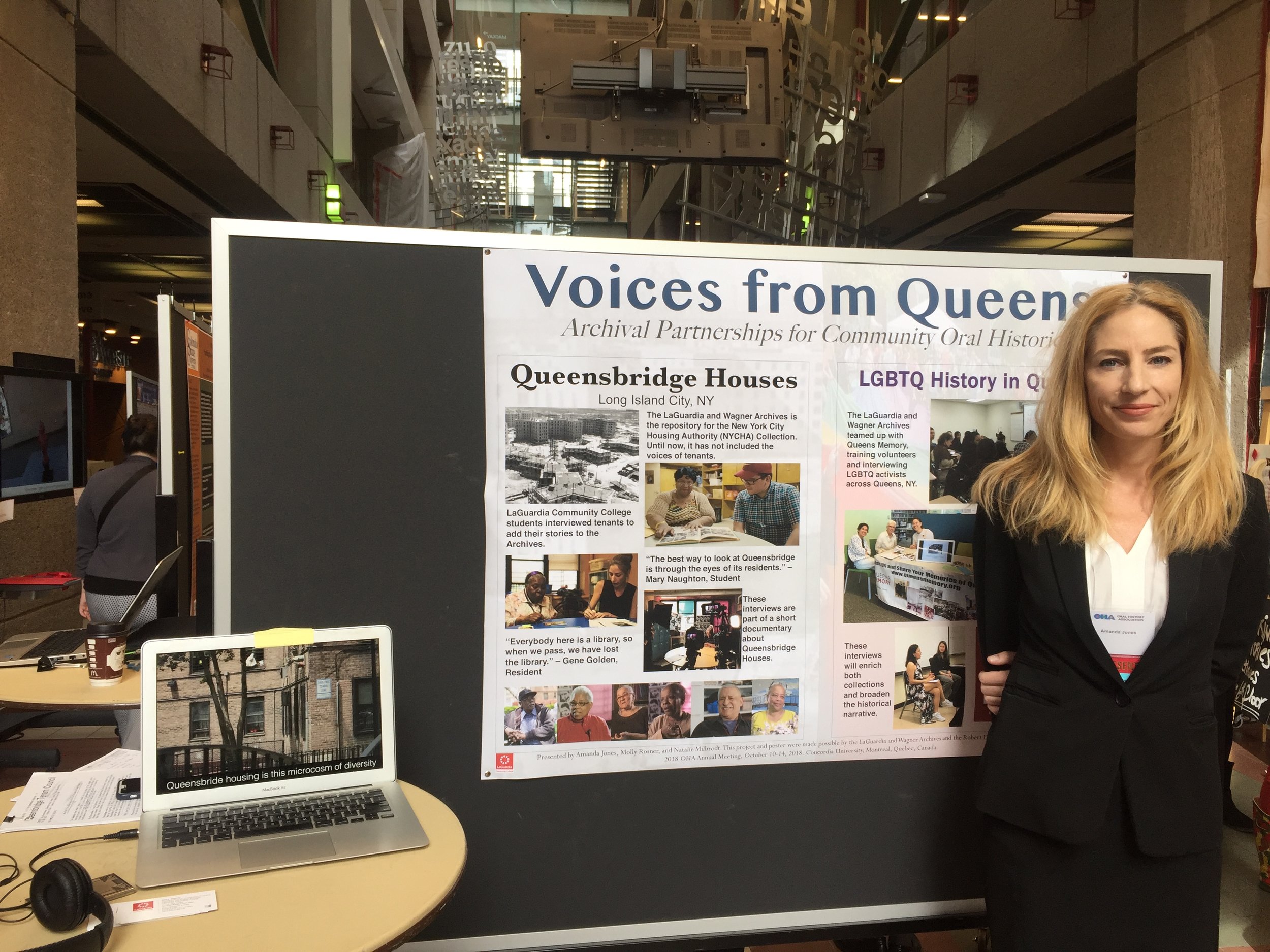 Student, Amanda Jones, presents her work at the Oral History Association in Montreal, Canada. Photo by Molly Rosner.
