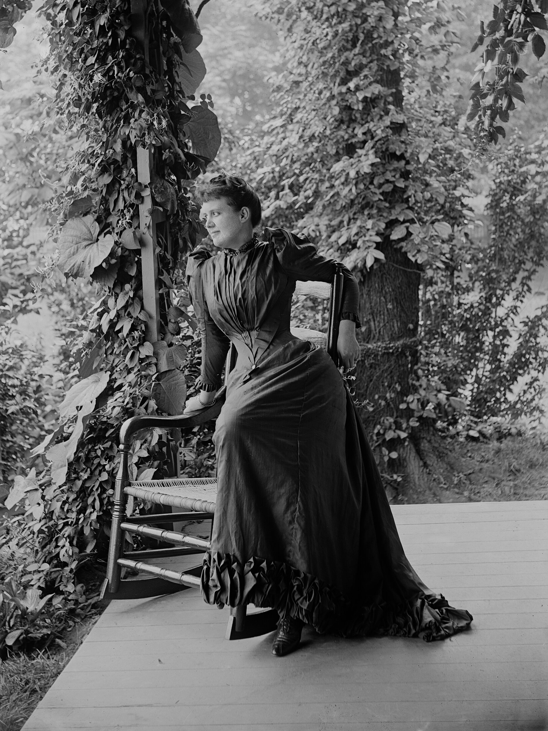   [Trude sitting on arm of chair], July 1892  Collection of Historic Richmond Town, 50.015.6585 