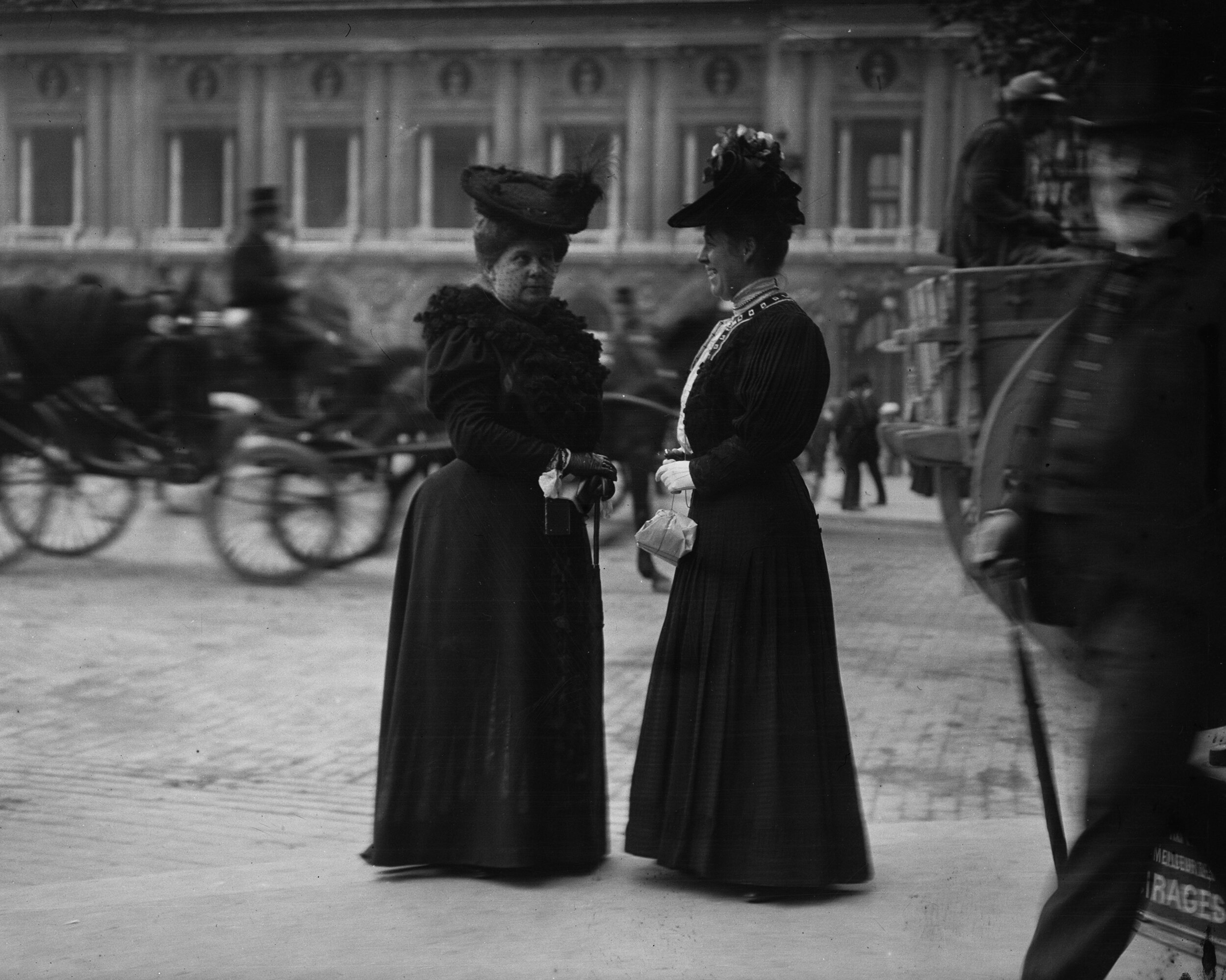   [Gertrude Tate and a friend in front of the Paris Opera], September 16, 1905  Collection of Historic Richmond Town, 50.015.3595 