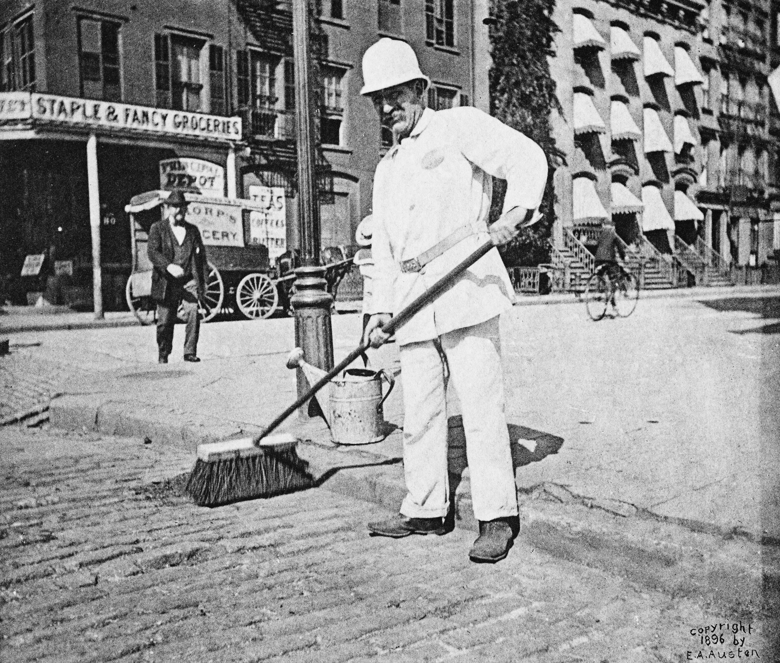   Street Sweeper, Forty-eight Street and Eight Avenue  Collection of Historic Richmond Town, 50.015.2156 