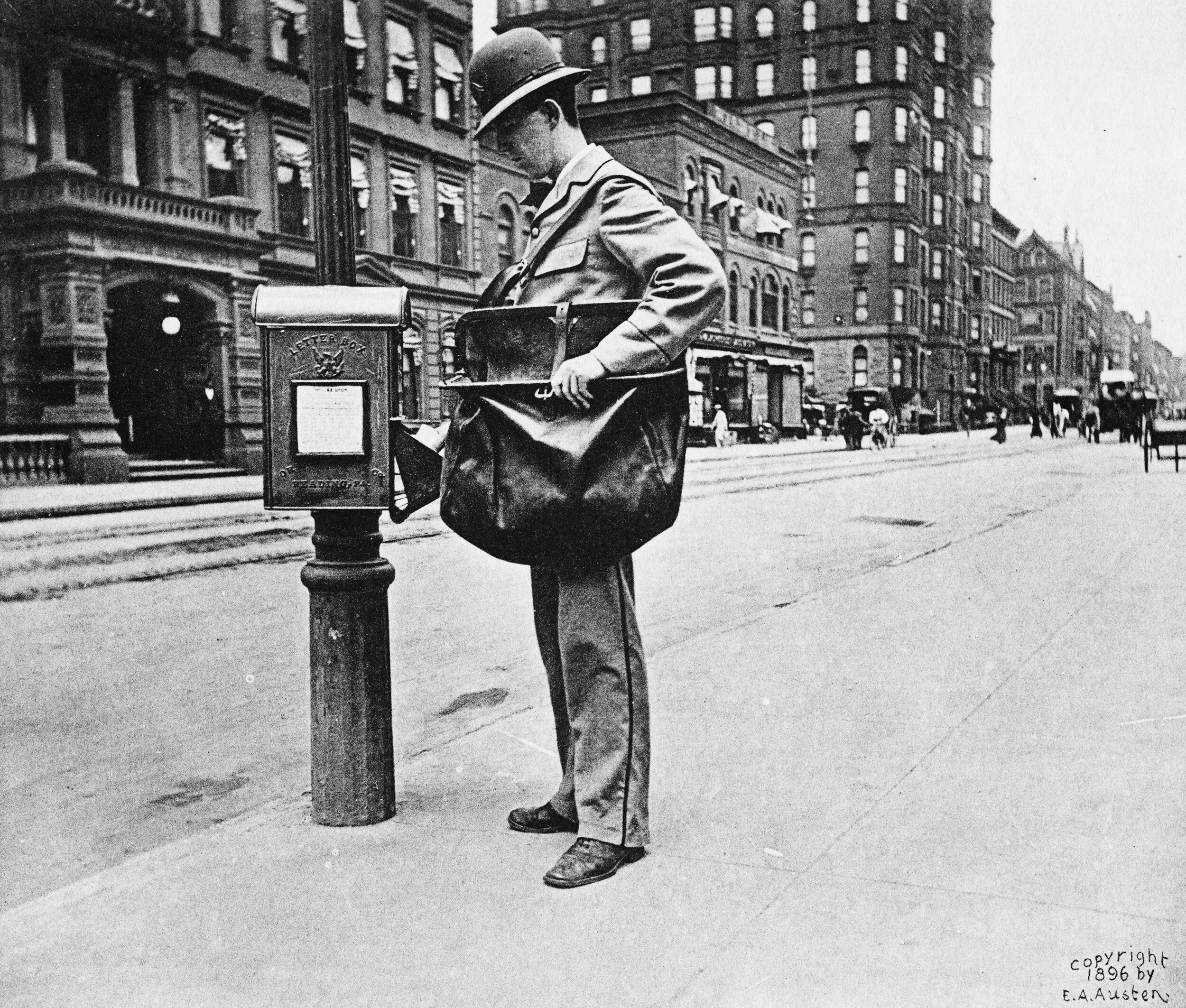   Postman, Fifty-sixth Street and Madison Avenue  Collection of Historic Richmond Town, 50.015.2169 