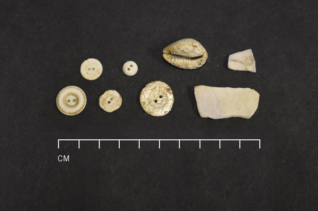   Buttons recovered during archaeological investigation.  Courtesy of Allison McGovern 