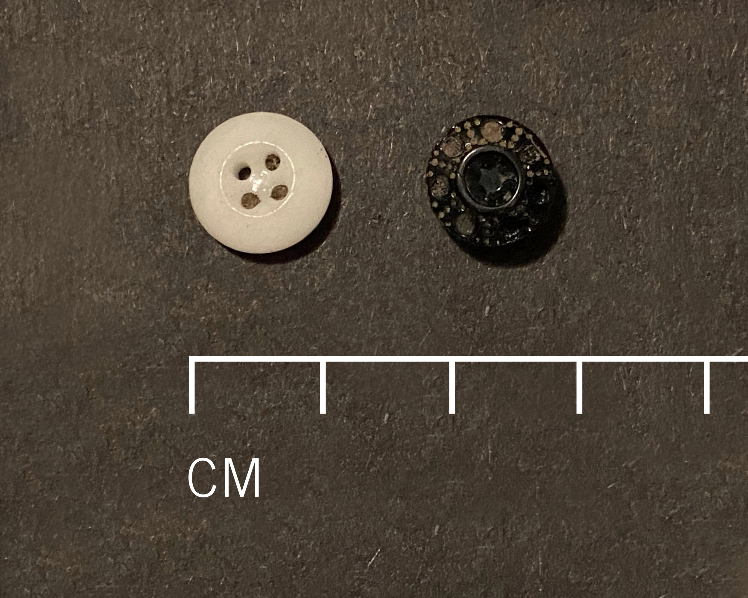   Buttons recovered during archaeological investigation.  Courtesy of Allison McGovern 