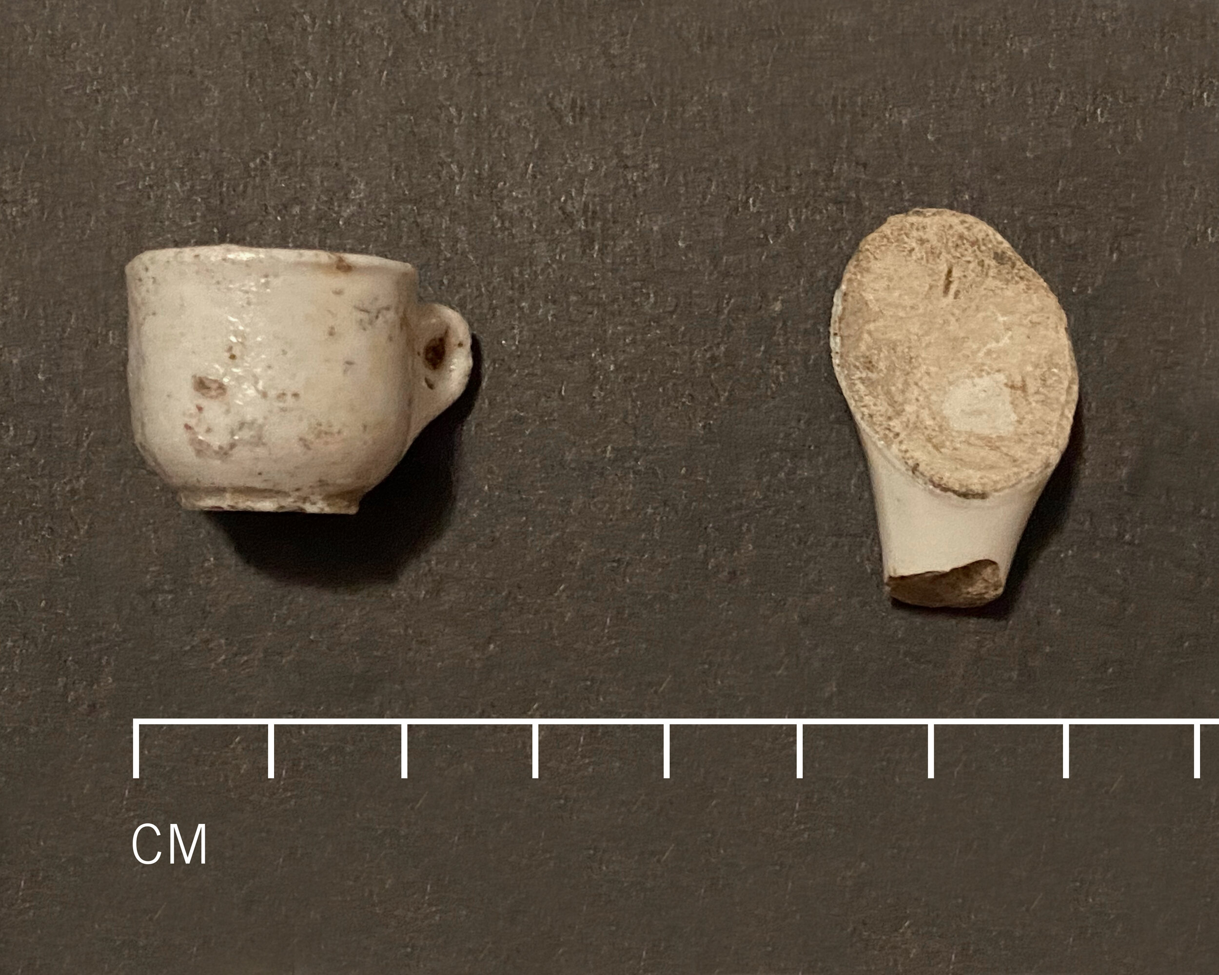   Ceramic toy fragments recovered during archaeological investigations.  Courtesy of Allison McGovern 