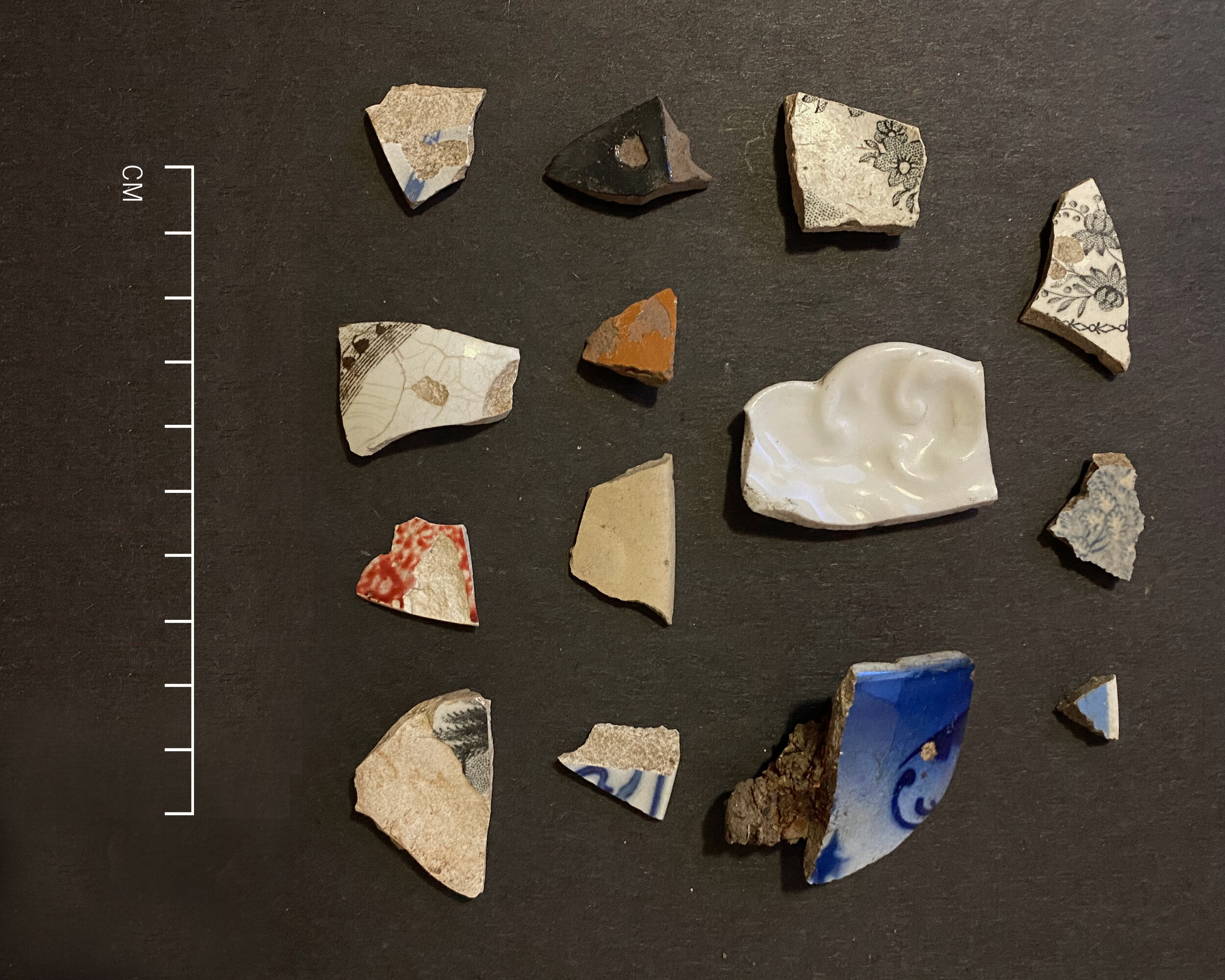   Historic ceramics recovered during archaeological investigations.  Courtesy of Allison McGovern 