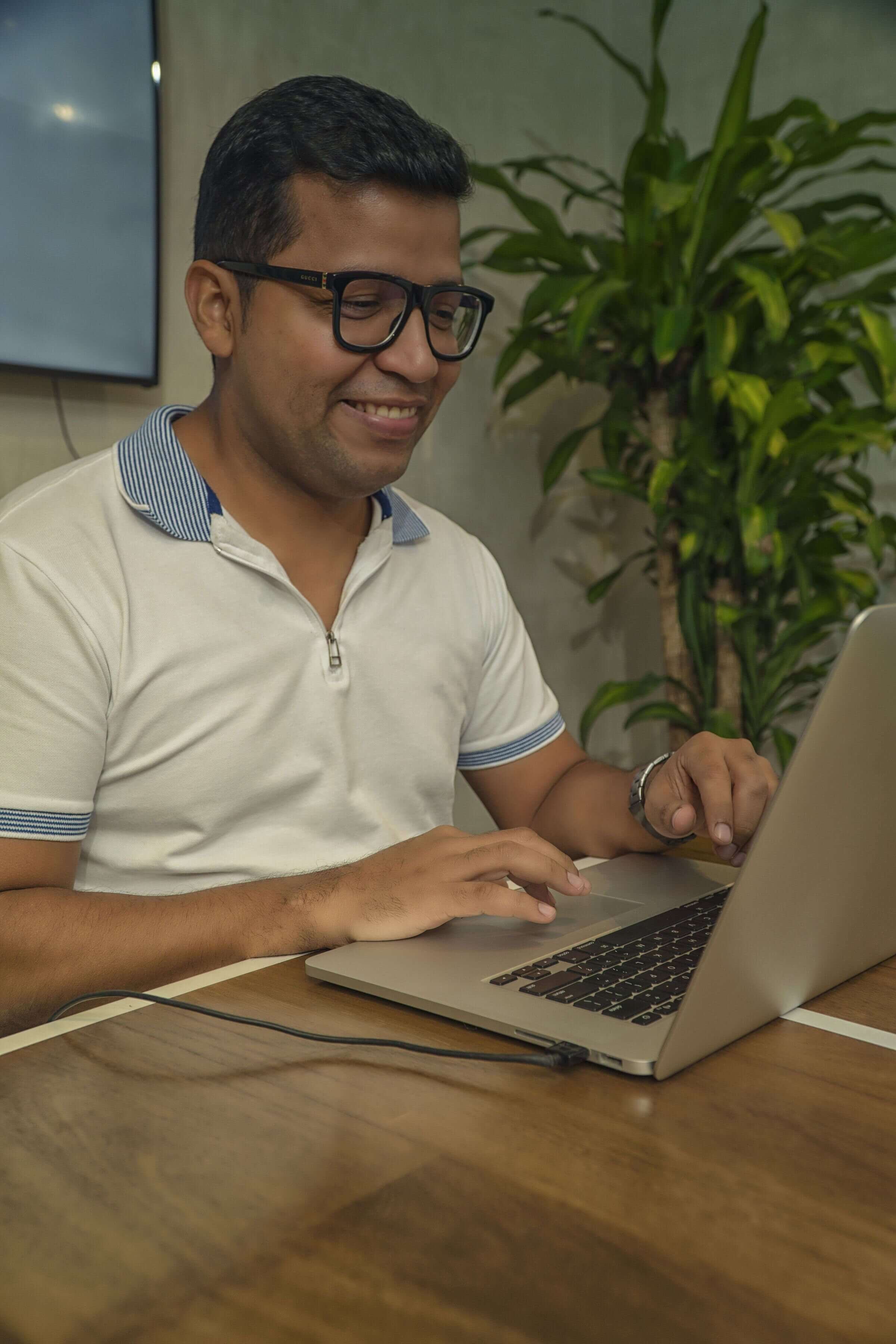 Man is using Laptop