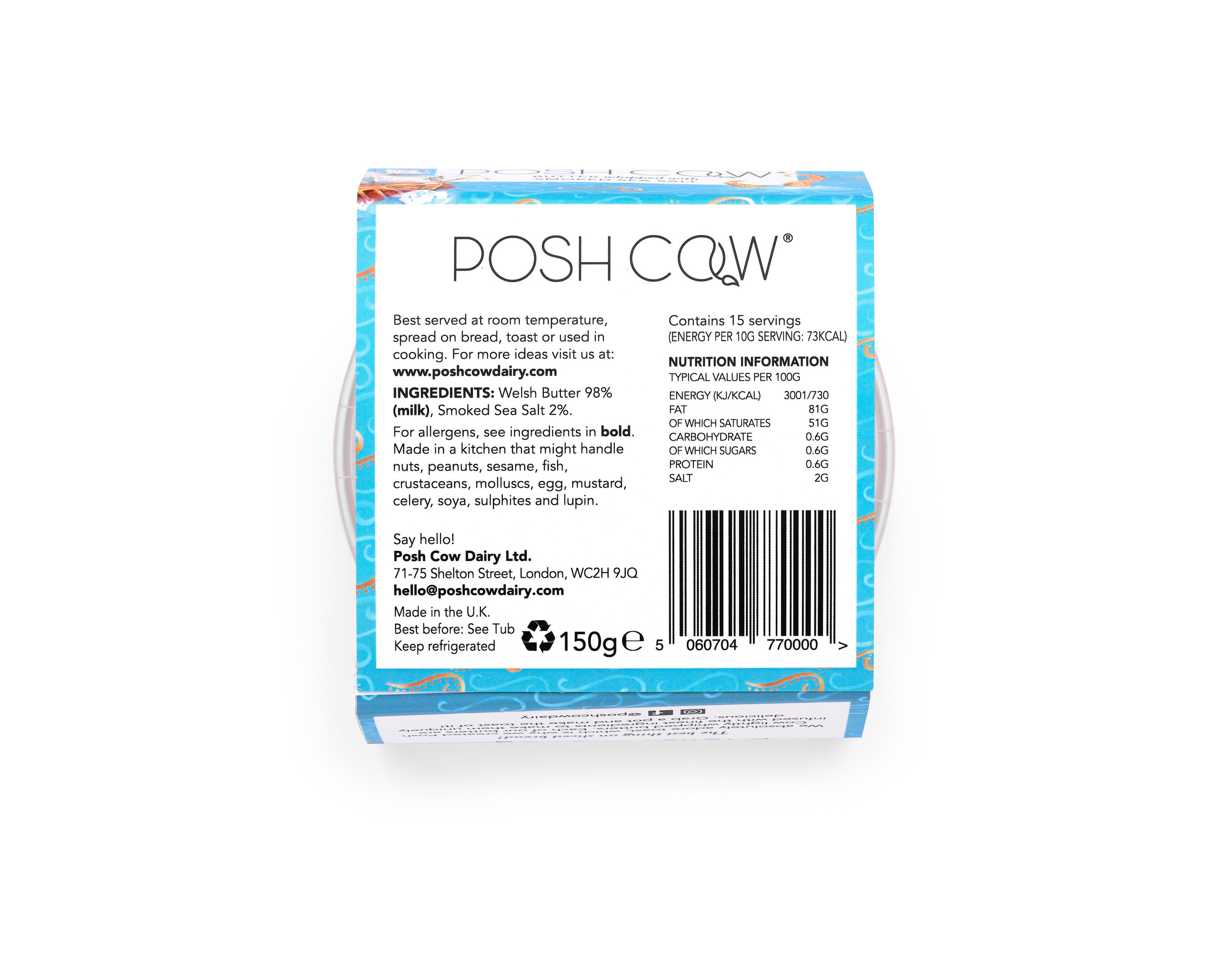 Posh Cow Smoked Sea Salt Ingredients