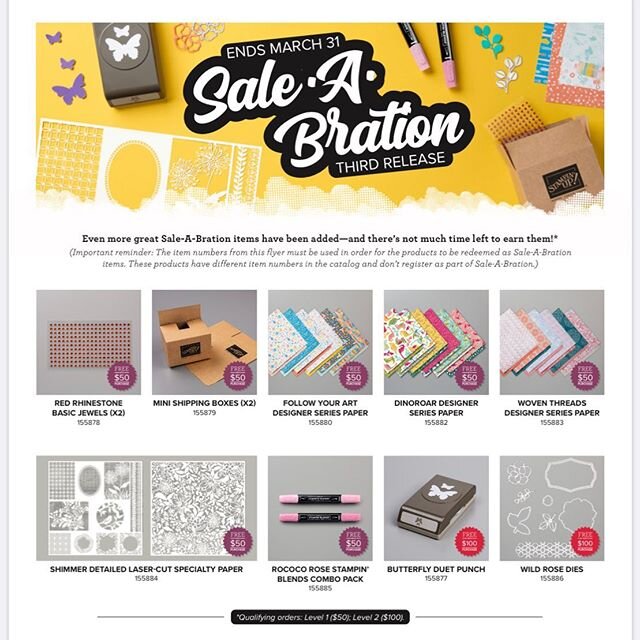 3rd Release Sale-a-Bration items are here for a short time. Earn for free with a qualifying order. Shop my online store now to earn your favorites! 
#snowmuchstampinfun #stampinup #stampinupcards #stampinupdemo #handstamped #cardmaking #cardmaker #ha