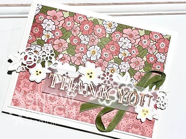 Ornate Garden Suite Thank you card! This is my thank you card for my online club this month. I had just gotten my box with the new Ornate Garden Suite which is a pre release you can order this month. It will be in the new catalog in June. #snowmuchst