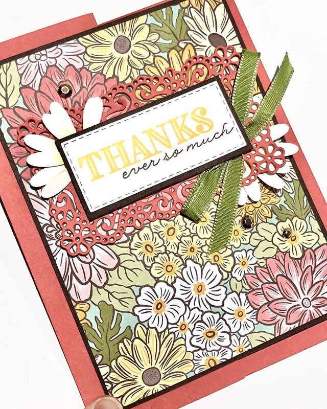 Ornate Garden is just the most amazing Suite of Product! I love how this card has a late Summer  day feel to it! #snowmuchstampinfun #stampinup #stampinupcards #stampinupdemo #handstamped #cardmaking #cardmaker #handmadecards #handmade #papercrafts #