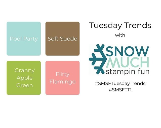 My first ever Color Challenge! Tuesday Trends with Snow Much Stampin Fun!

Just for fun make a project using these colors. Feel free to share your project using these hashtags on social media. Happy Stampin&rsquo;! #SMSFTuesdaytrends #SMSFTT1
#snowmu