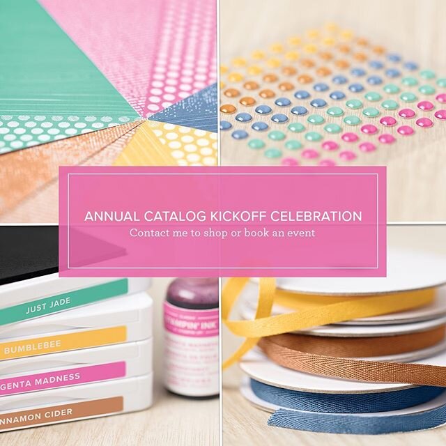 The NEW Annual Catalog is live today at noon MT. I am celebrating on my fb page with Stampin&rsquo; presentations, games, prizes an ordering special and more .Today 2-5 pm eastern. Come join me!